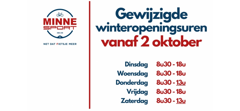 Gewijzigde winteropeningsuren